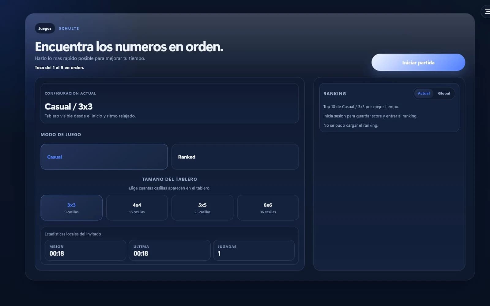 Advanced settings panel
