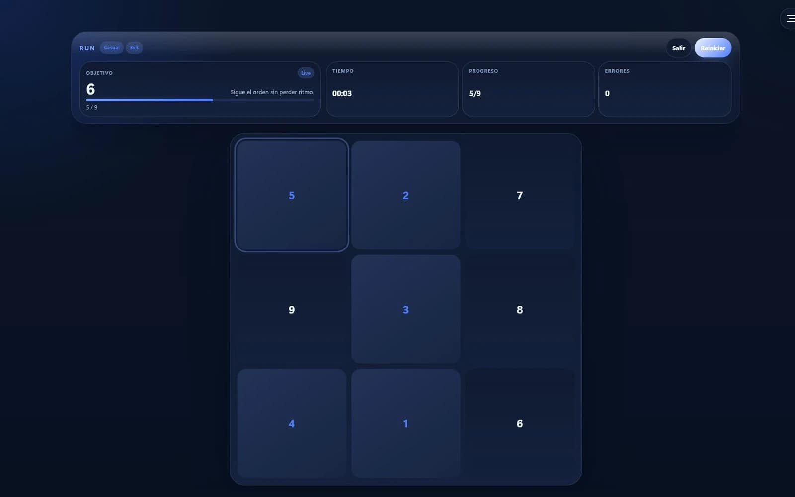 An active match on the Grid Rush board