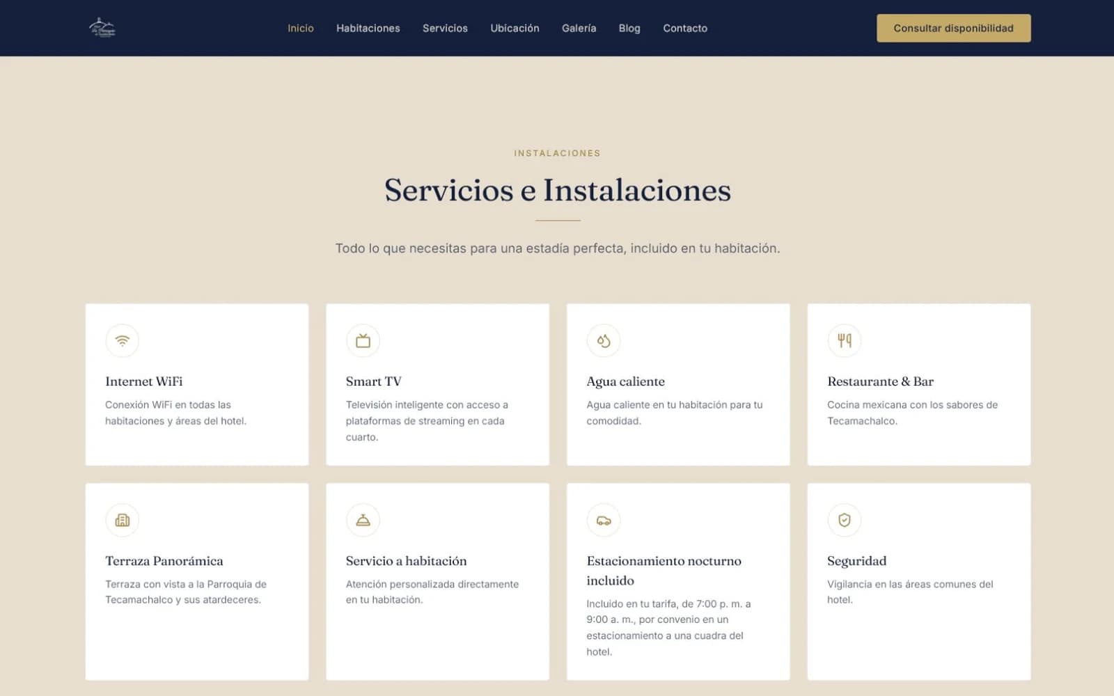 Hotel services page
